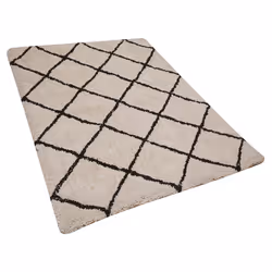Shaggy Area Rug 140 x 200 cm Beige ADALAR