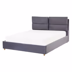 Ottoman Bed Velvet BATILLY 140 x 200 cm (EU Double) Grey