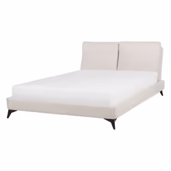 Bed Chenille MELLE 140 x 200 cm (EU Double) Light Beige