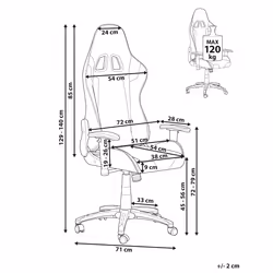 Gaming Chair Swivel KNIGHT Faux Leather Gold