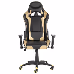 Gaming Chair Swivel KNIGHT Faux Leather Gold