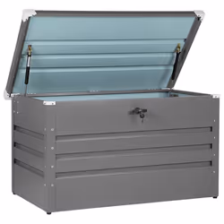 Storage Box CEBROSA Metal 132 cm 62 cm Grey