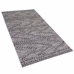 Cotton Area Rug 80 x 150 cm Black and White TERMAL