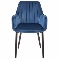 Set of 2 Dining Chairs WELLSTON Velvet Dark Blue - Additional view 4