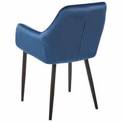 Set of 2 Dining Chairs WELLSTON Velvet Dark Blue - Additional view 5