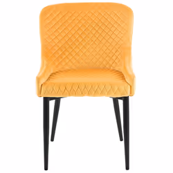 Set of 2 Dining Chairs SOLANO Velvet Yellow