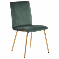 Set of 2 Dining Chairs RUBIO Velvet Emerald Green