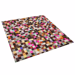 Cowhide Area Rug 200 x 200 cm Multicolour ENNE