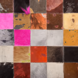 Cowhide Area Rug 200 x 200 cm Multicolour ENNE