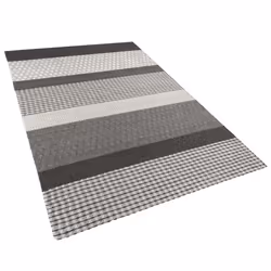 Wool Area Rug 140 x 200 cm Grey ZEYNE