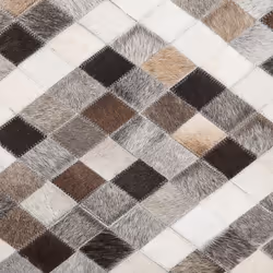 Leather Area Rug 140 x 200 cm Grey and Brown AKDERE