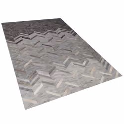 Leather Area Rug 140 x 200 cm Grey ARKUM