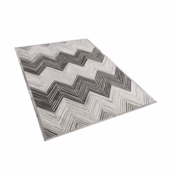 Leather Rug 140 x 200 cm Grey AYTEPE