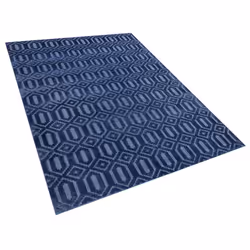 Viscose Rug 140 x 200 cm Navy Blue ADATEPE