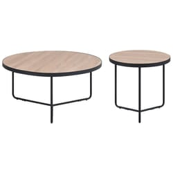 Set of 2 Coffee Tables MELODY Light Brown