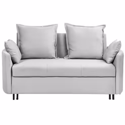 Sofa Bed HOVIN Fabric Light Grey 2 Seater