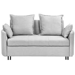 Sofa Bed HOVIN Fabric Light Grey 2 Seater