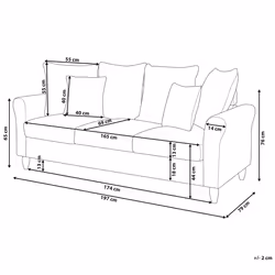 Sofa BORNHOLM Velvet Black 3 Seater