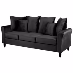 Sofa BORNHOLM Velvet Black 3 Seater