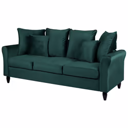 Sofa BORNHOLM Velvet Dark Green 3 Seater