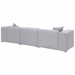Left Hand Fabric Corner Sofa Light Grey DOLVA