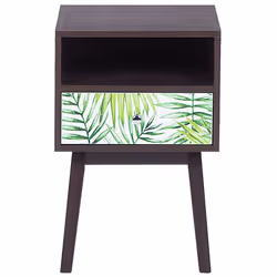 1 Drawer Bedside Table RODES Dark Brown