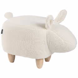 Animal Stool BUNNY Fabric Off-White