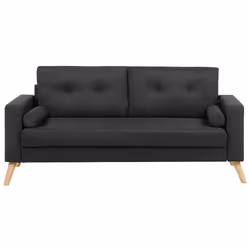 Sofa KALMAR Fabric Black 2 Seater
