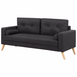 Sofa KALMAR Fabric Black 2 Seater