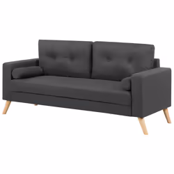 Sofa KALMAR Fabric Dark Grey 2 Seater