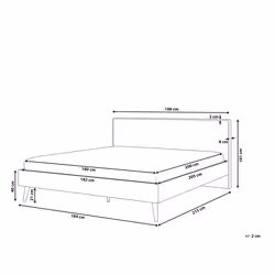 Bed with LED SERRIS 180 x 200 cm (EU Super King) Light Brown
