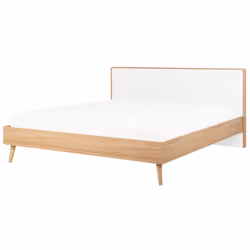 Bed with LED SERRIS 180 x 200 cm (EU Super King) Light Brown