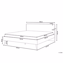 Bed with LED SERRIS 160 x 200 cm (EU King Size) Light Brown