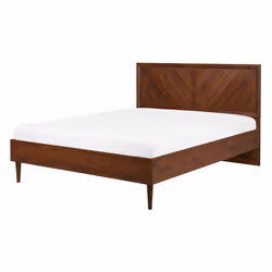 Bed with LED MIALET 140 x 200 cm (EU Double) Dark Brown