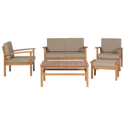 Garden Lounge Set with Table 4 Seater MANILA Certified Acacia Wood Light Brown