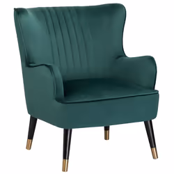 Wingback Chair VARBERG Velvet Emerald Green