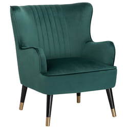Wingback Chair VARBERG Velvet Emerald Green