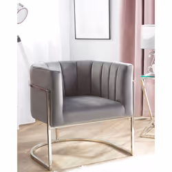 Armchair LARVIK Velvet Grey - Additional view 5