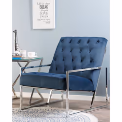 Armchair HARSTAD Velvet Dark Blue