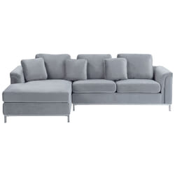 Corner Sofa OSLO Velvet Grey 4 Seater Right Hand