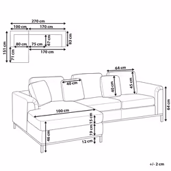 Corner Sofa OSLO Velvet Grey 4 Seater Right Hand