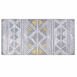 Area Rug 80 x 150 cm Grey with Yellow KARGI
