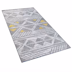 Area Rug 80 x 150 cm Grey with Yellow KARGI