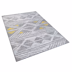 Area Rug 140 x 200 cm Grey with Yellow KARGI