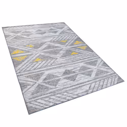 Area Rug 160 x 230 cm Grey with Yellow KARGI