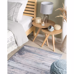 Area Rug 80 x 150 cm Grey and Beige DALLICA
