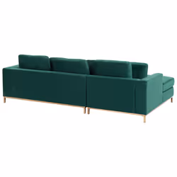 Corner Sofa OSLO Velvet Dark Green 4 Seater Left Hand - Additional view 4