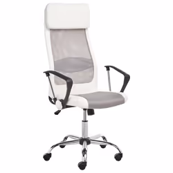 Office Chair Swivel PIONEER Faux Leather White