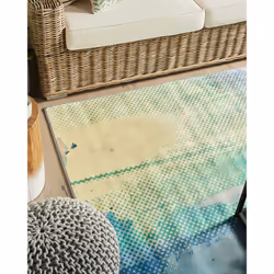 Area Rug 140 x 200 cm Blue and Green SUSUZ
