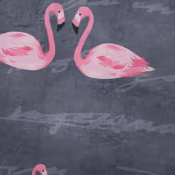 Round Area Rug Flamingo Print  120 cm Grey KERTE